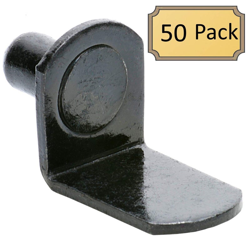 Desunia 1/4" Bracket Style Cabinet Shelf Support Pegs | Black | 50 Pack - Image 2